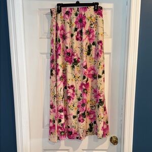 Abercrombie & Fitch Floral A-Line Skirt - Pink and Cream